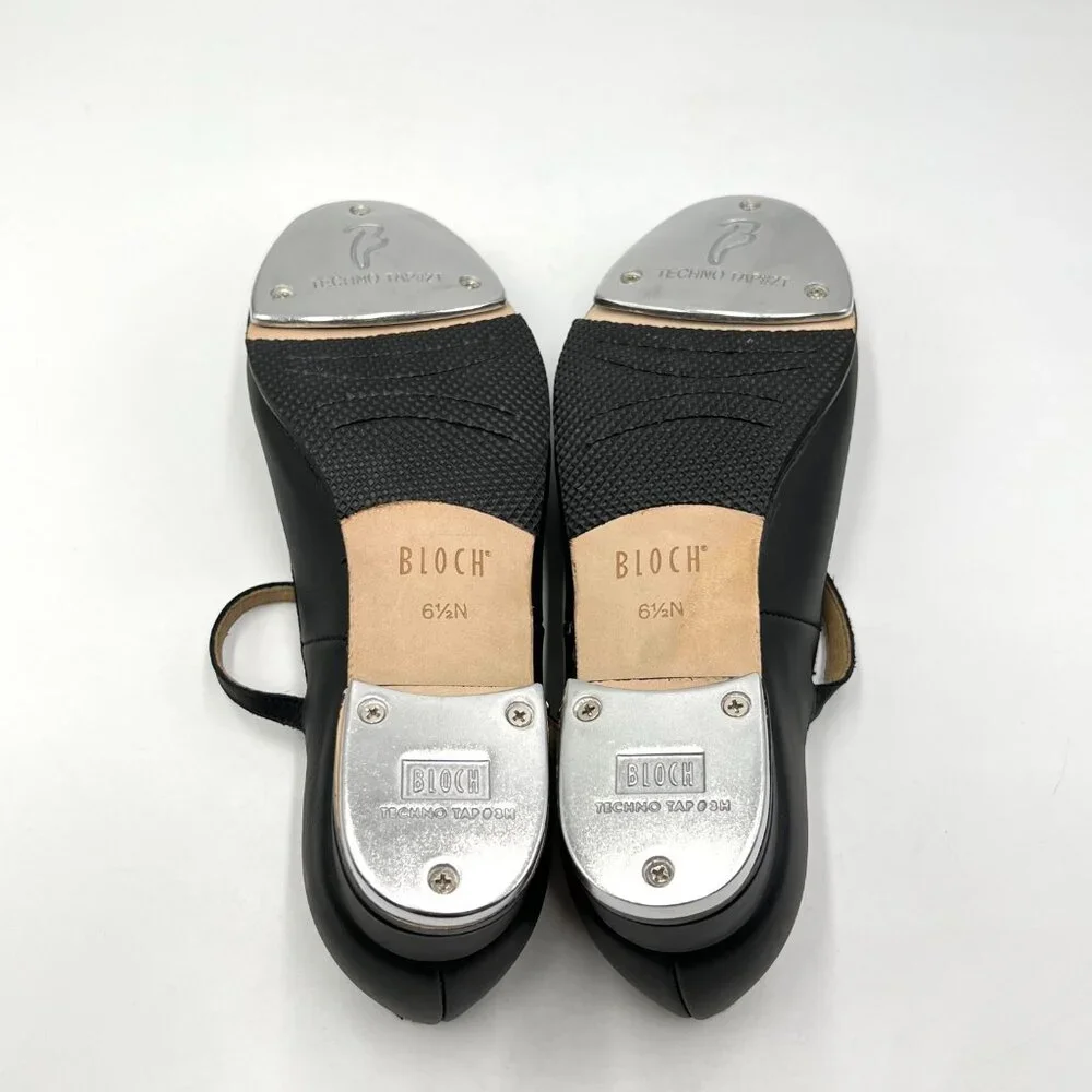 6.5N 6.5 NARROW WIDTH Bloch S0302L Tap On‎ Black Leather Mary Jane Dance Shoes